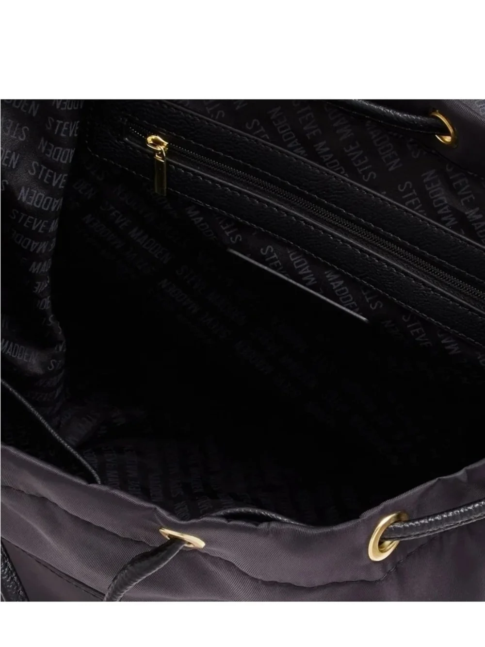 Steve Madden Black Backpack with Gold Hardware